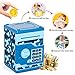 ATM Piggy Bank for Boys Girls, Vcertcpl Mini ATM Coin Bank Money Saving Box with Password, Kids Safe Money Jar for Adults with Auto Grab Bill Slot, Great Gift Toy Bank for Kids(Camouflage Blue)
