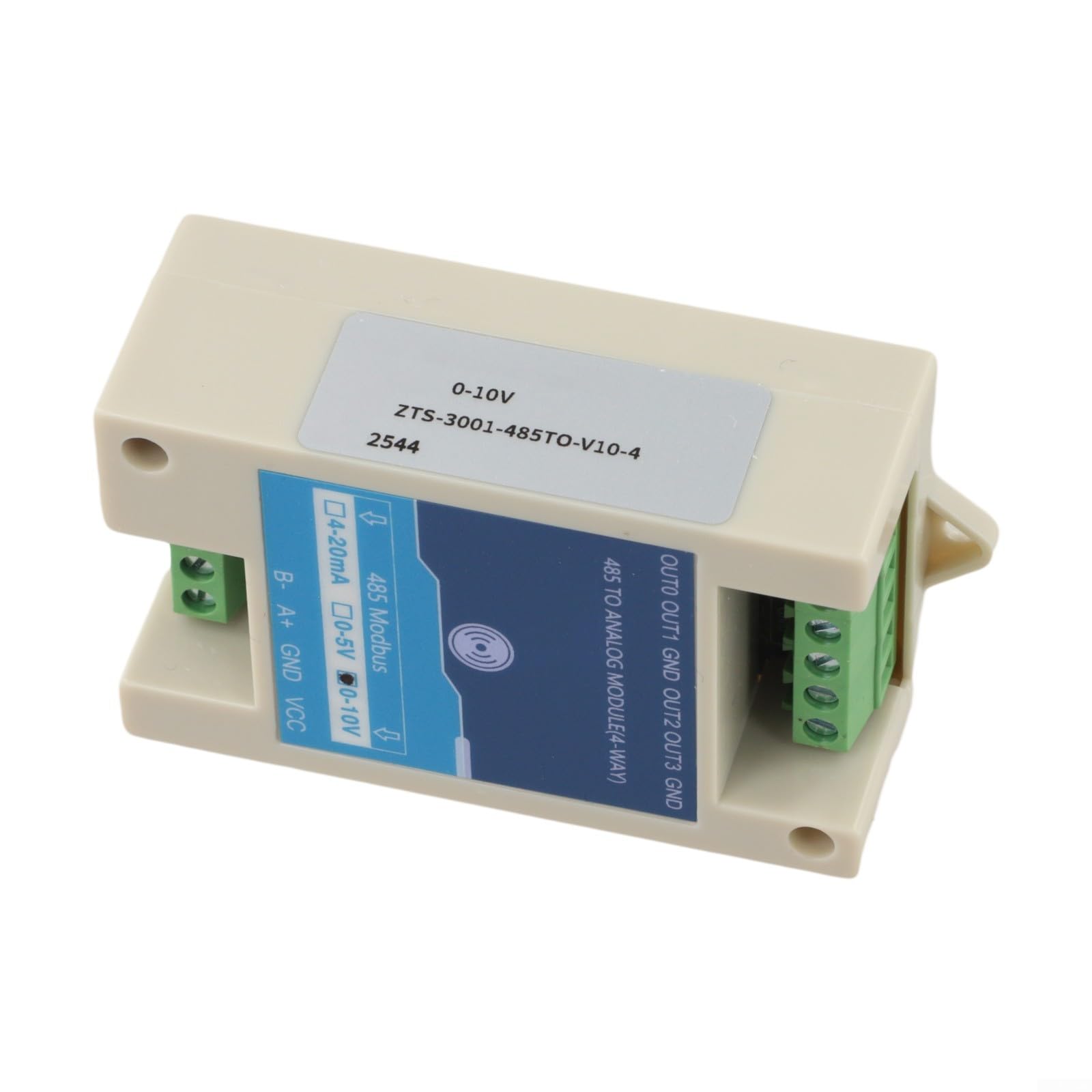 Convertitore di segnale da RS485 ad analogico con uscita a 2 o 4 canali per sistemi di automazione industriale Modbus RTU (4 canali 0-10V)