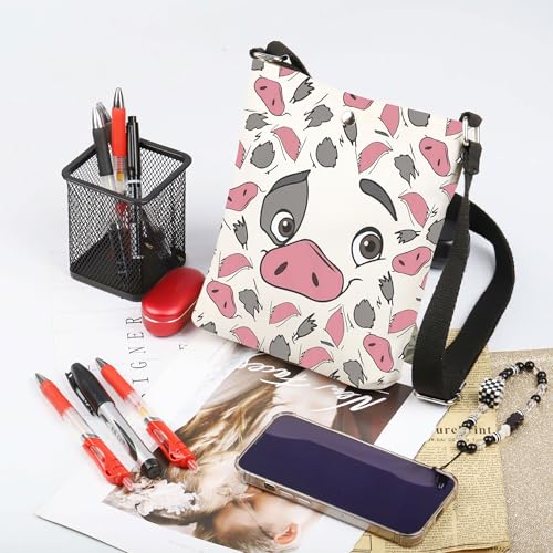 TOBGBE Pua Pig Adjustable Crossbody Bag P The Pig Big Face Character Messenger Shoulder Purse Hawaiian Gifts for Movie Fans2