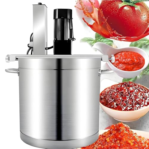 HajMyrdonyx Mezcladora De Alimentos Automática Comercial, Máquina Mezcladora Eléctrica De Acero con Raspador 4 Aspas; Agitador Comercial para Ollas, Ideal para Sazonar Fondos, Sopas Y Salsas 40l