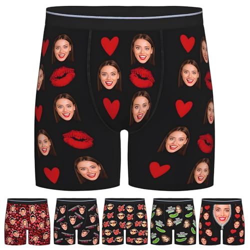 Custom Boxers for Men Boyfriend Personalized Underwear with Face Customized Gifts for Husband Him