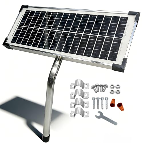 FM123 10 Watt Solar Panels Kit for Mighty Mule GTO PRO Automatic Gate Openers,12v Portable Solar Panel Battery Charger, Replace FM350 MM260 MM560 FM200 FM350 FM500 FM502 FM700 MM571W MM271 MM360