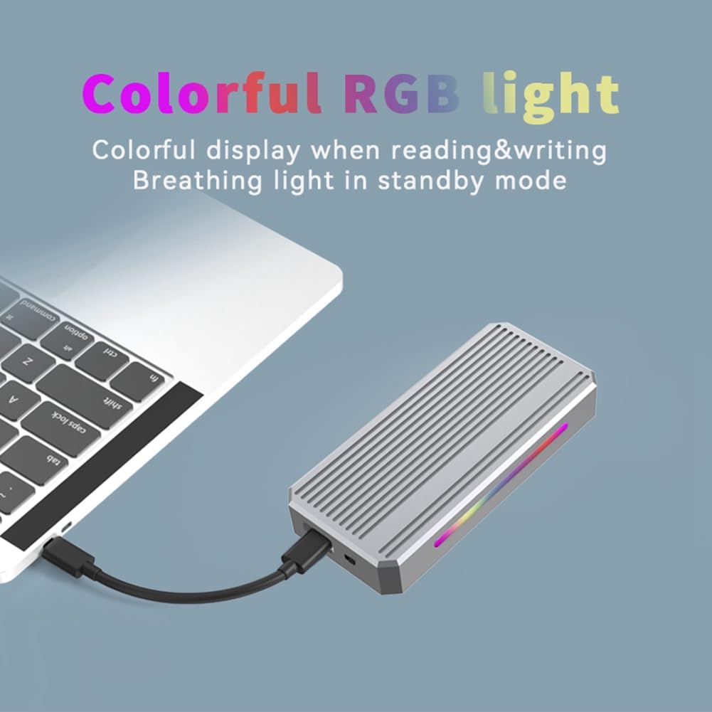 Pudełko na dysk twardy USB4 M2 Nvme Solid State Drive Reader 40G 4 mobilny dysk twardy ze światłem RGB