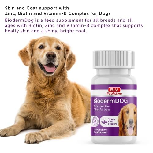 Image of Bio PetActive Biodermdog Biotin and Zinc Tablet for Dogs 0,5 g 75 Tablets Helps in Support Gut Health & Maintain Healthy Skin Condition