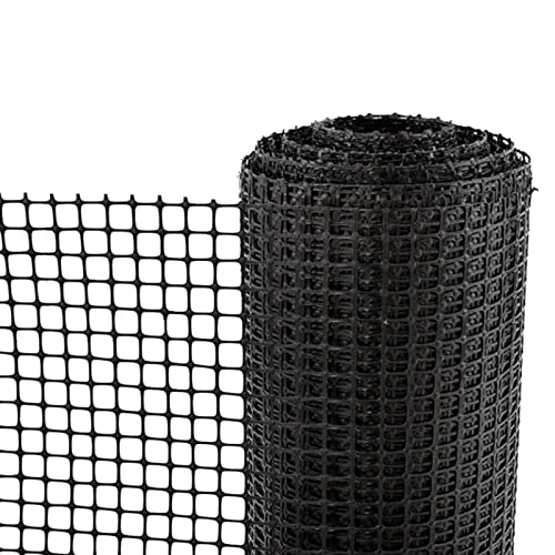 Malla de alambre de plástico negro de 1x5m para gallineros y protección de huertos