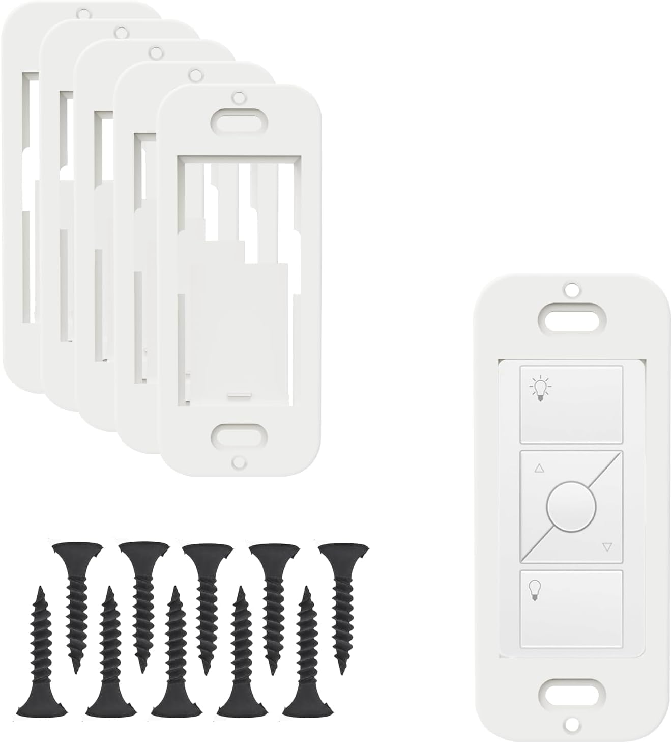 5Pcs Remote Wallplate Bracket, Compatible with Lutron Wireless Pico Remote Control - with 10pcs Screws,Seamless Snap Wall Mount Bracket (Wallplate Brackets only)