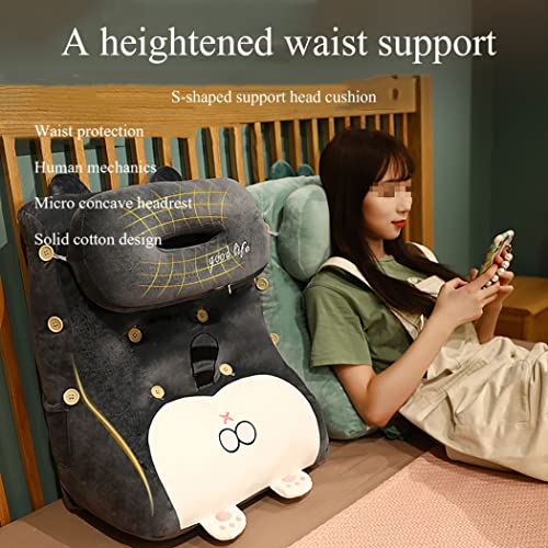 PBTRM Rückenkissen, Keilkissen Mit Nackenrolle, Lesekissen, Dreieckskissen Als Rückenstützkissen, Abnehmbarer, Waschbarer Bezug, Fernsehkissen, Bücherkissen Für Bett, Sofa Und Auto, 60 * 48 * 30CM,C - Image 3