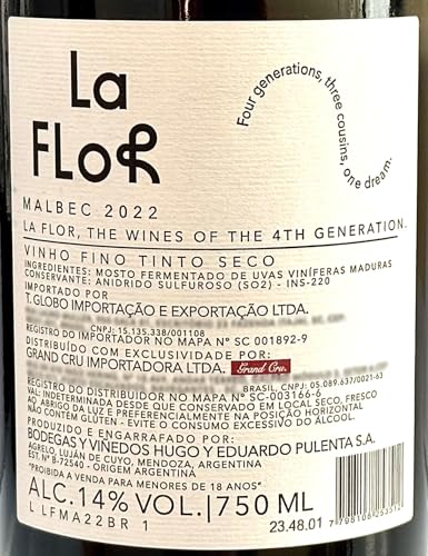 Vinho La Flor de Pulenta Malbec | Kit com 3 Garrafas | Oferta
