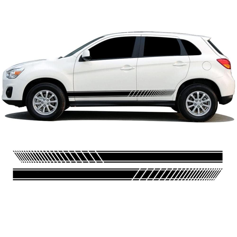 LINGYUE Car Side Stickers for Mitsubishi ASX,Car Side Skirt Stripes Sticker Vinyl Trims Decal Decor Accessories,Yellow