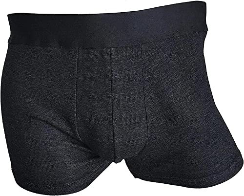 EMF Anti-Radiation Brief Silver Fiber Underpants Radiation Shielding Underwear Shorts Pants Briefs (Color : Black, Size : XXL)