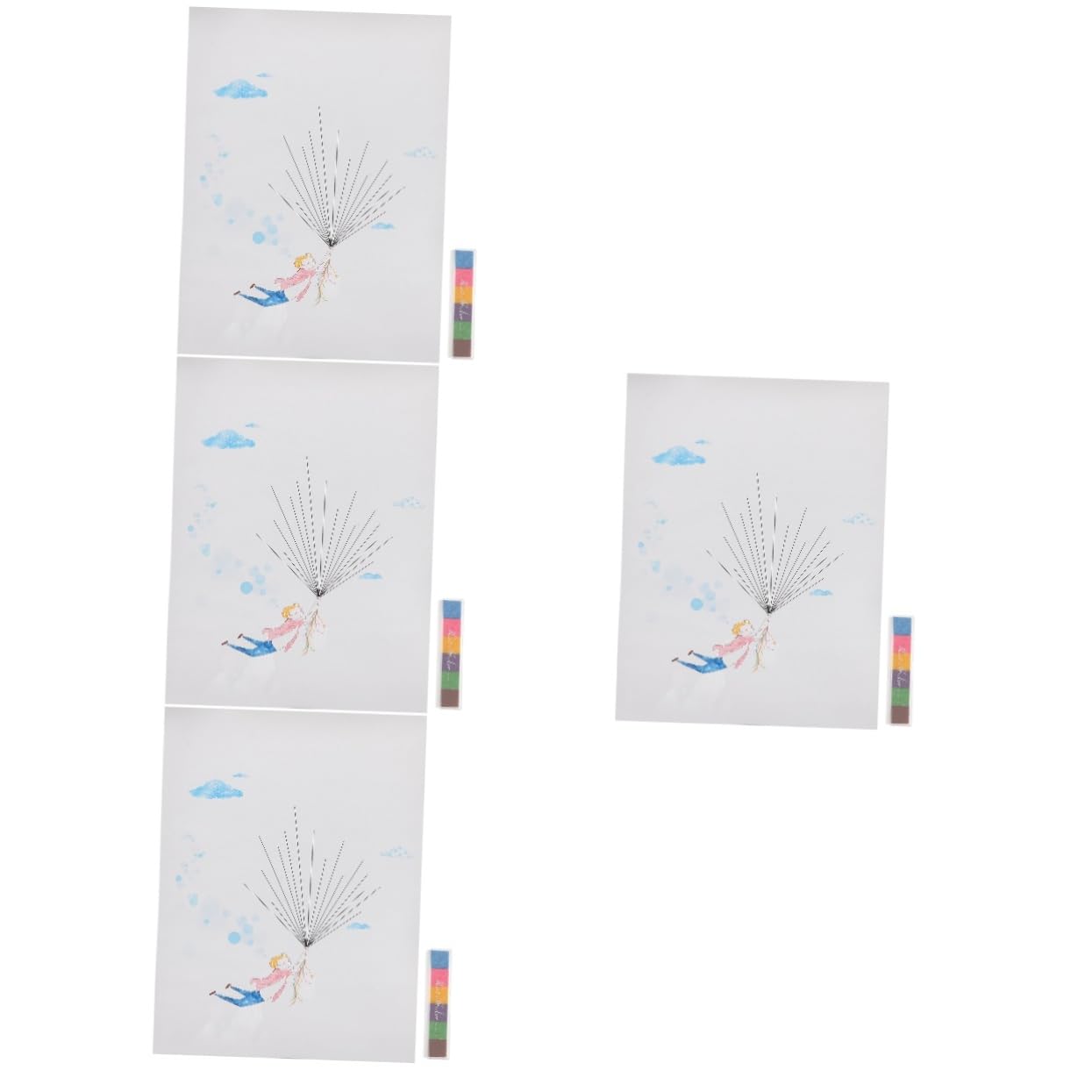 IMIKEYA 4 Stück Fingerabdruck Gästebuch DIY Fingerprint Balloon Hochzeitsdekor Kreatives Signierbild für Hochzeiten Geburtstage und Besondere Anlässe zur Erinnerung