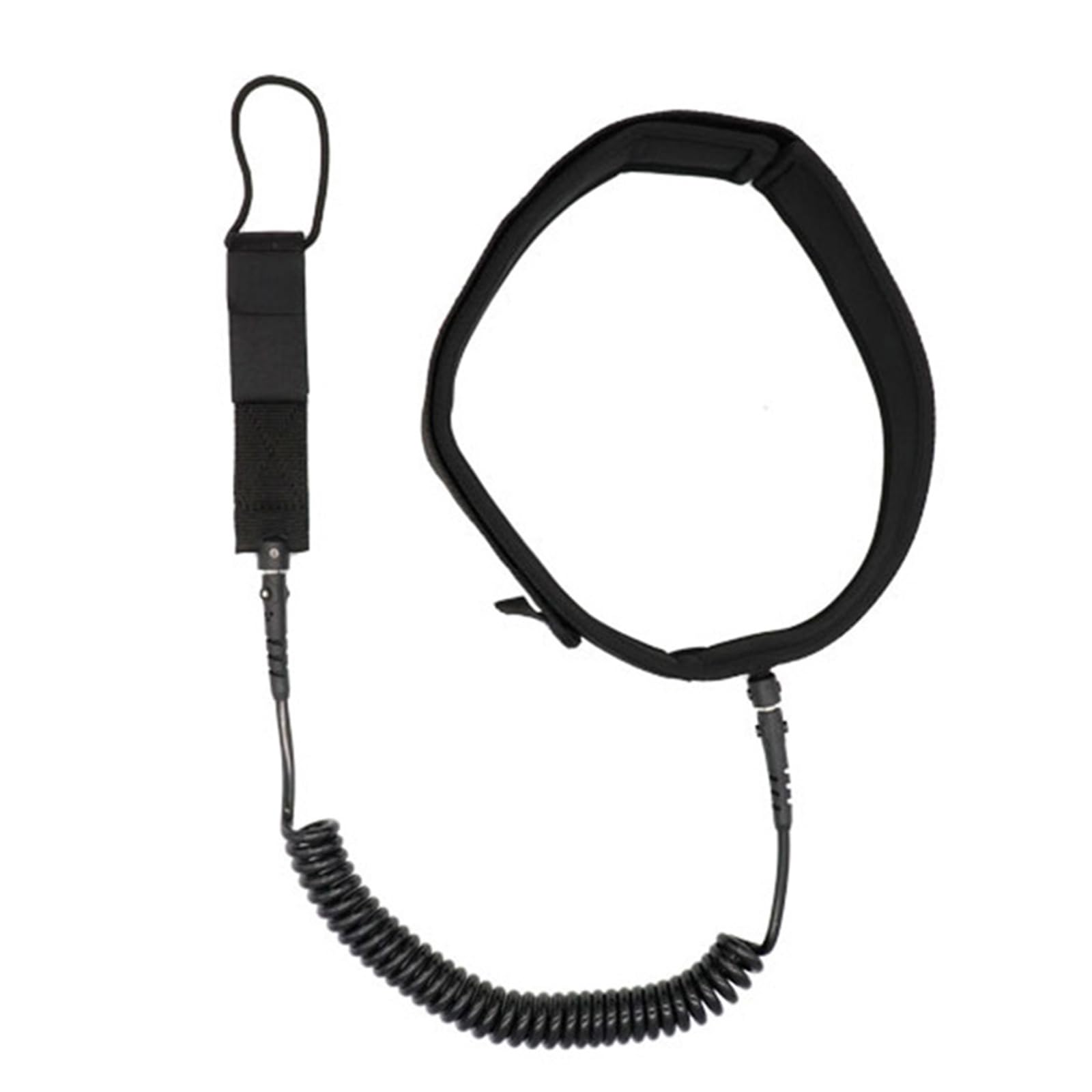 BEIDUOYANG Waist Belt Leash with Paddle Board Coiled Leash for Stand Up Paddle Board Adjustable Quick Release Surfboard Waist Leash Coiled Leash, Black