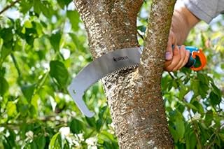 Gardena combisystem-Gartensäge 300 PP gebogen: Astsäge für optimale Astschnitte, Sägeblattlänge 315 mm, mit Räumhaken, hartverchromt, Abrutschstopp, Präzisionszahnung mit 2-Seiten-Schliff (8738-88)