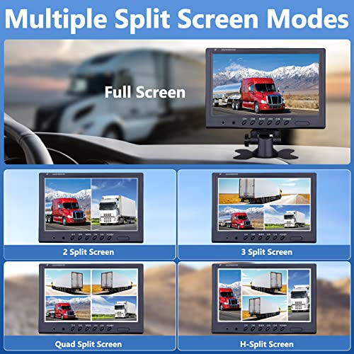 CAMECHO Achteruitrijcamera Set - 4 Waterdichte Camera's met 9 inch Monitor - Afbeelding 3