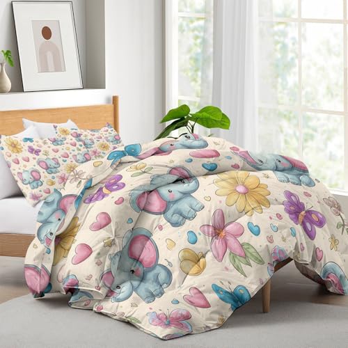 Couette légère enfant 135x200 patchwork beige crème