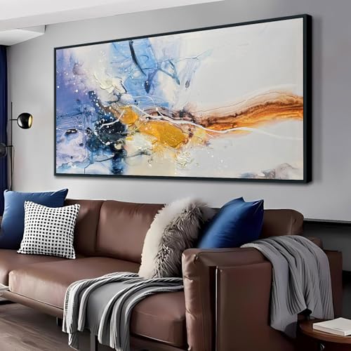 Ardemy Extra Large Abstract Wall Art - Black Wood Frame