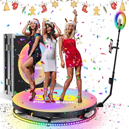 Máquina de cabine de fotos 360 de 80 cm com estojo de transporte,...