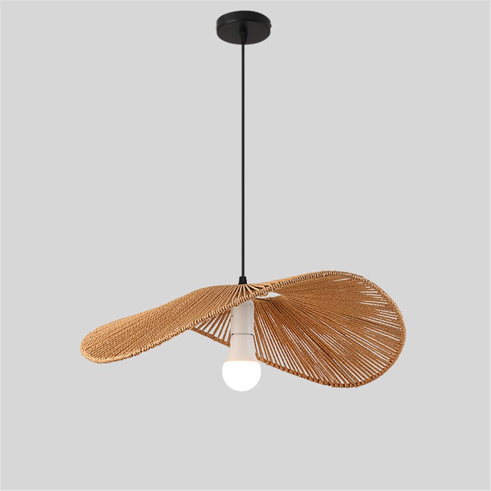 SXWNBIFH Industrial Style Retro Hemp Rope Pendent Lamp Personality Creative Internet Bar Cafe Restaurant Bedroom Clothing Store Bar Counter Chandelier (K D60CM)