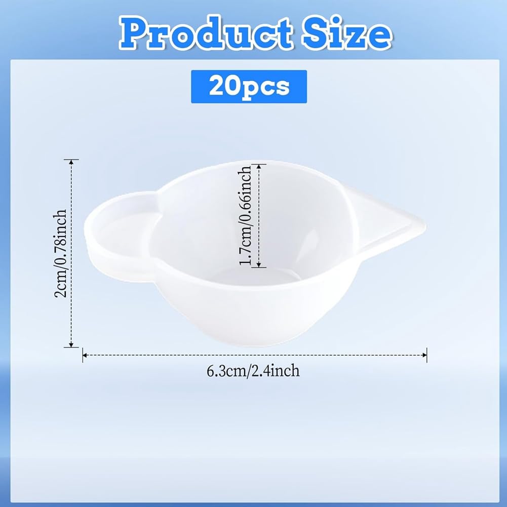 20 bicchieri in resina epossidica, piccoli stampi in silicone, dispenser per bicchieri, mini misurini per miscelare resina epossidica, creazione di gioielli