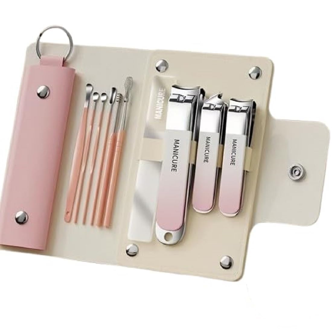 10-in-1 Precision Nail Care Kit – Sleek Stainless Steel Manicure & Pedicure Set with Luxe Travel Case – Sharp Clippers, File & Grooming Tools for Men & Women (Light Pink)-image-37