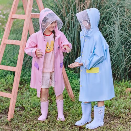 Kids Raincoat Girls Rain Jacket Puddle Suit Boys Rain Poncho Minimalist Design4