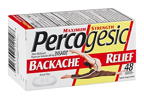Percogesic Backache Relief Pain Reliever, Maximum Strength, 48 Safety Coated Tablets #TOP4