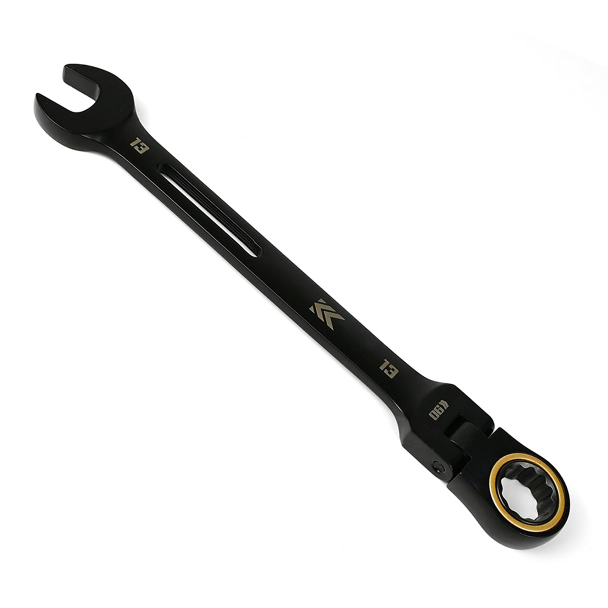 Fujiya Black Gold Flex Head Ratchet Wrench 13mm 90 Gear CWL-13-BG