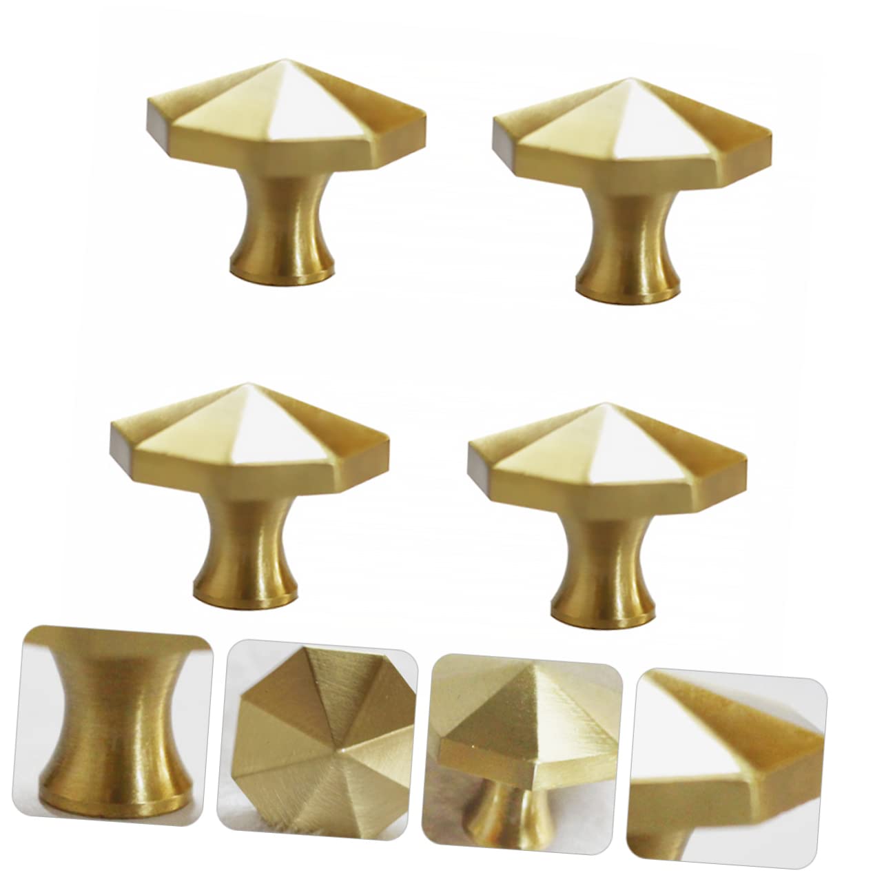 Mikikit 8pezzi Pomelli Ottagonali Ottone Per Armadi Maniglie Per Mobili Design Moderno e Resistente Facili Da Installare Adatti Cucine e Armadi