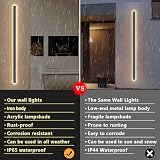 Klighten LED długa lampa zewnętrzna, 150 cm / 45 W wewnętrzna lampa ścienna, antracyt kinkiety ścienne, IP65 nowoczesne żelazne kinkiety, do wejścia do ogrodu tarasu, ciepła biel 3000K