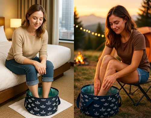 Cubo plegable para baño de pies 25L azul miniatura 2
