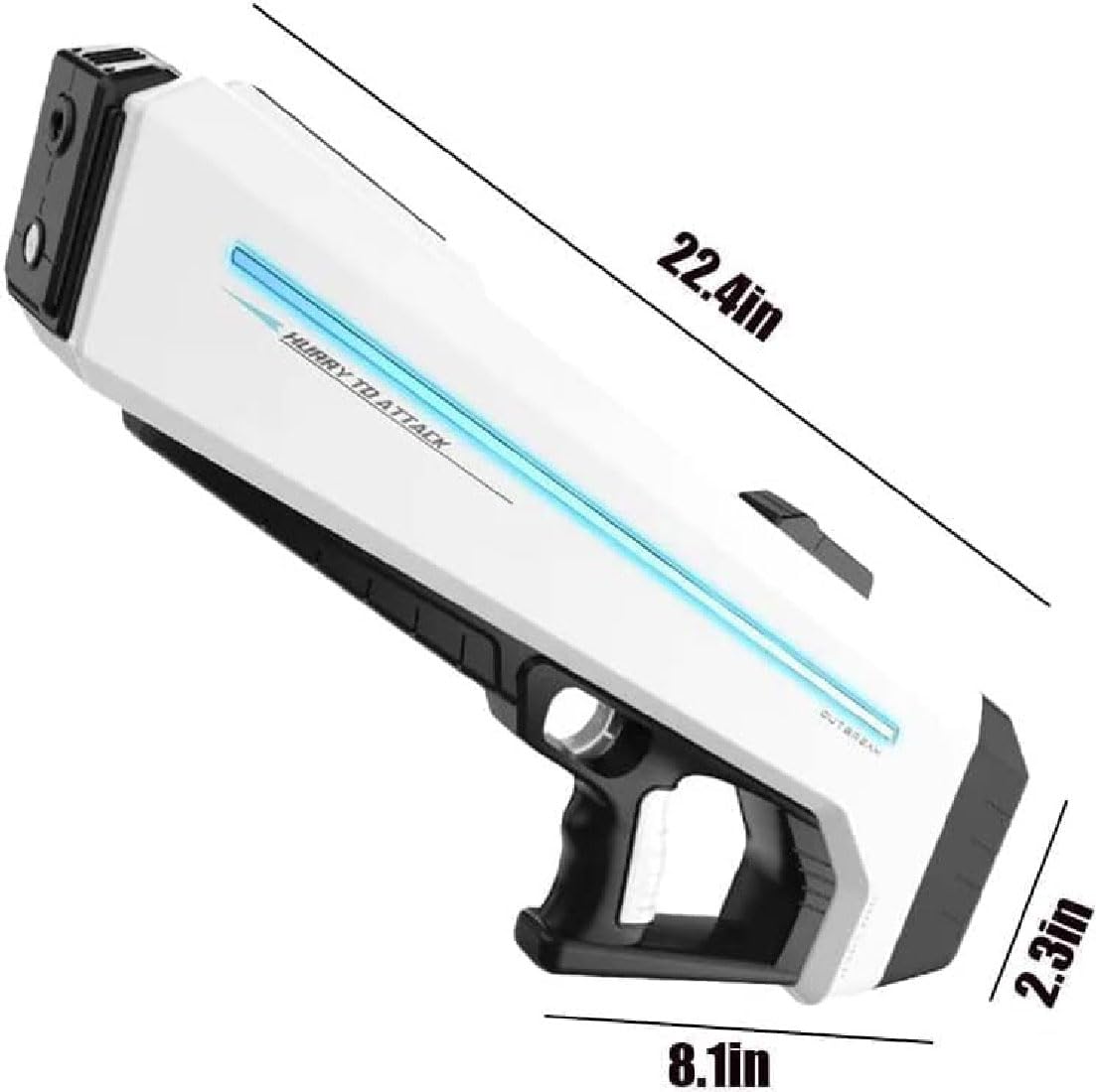RapidJet Pro - Electric Pulse Water Gun,Automatic One-Button Refill,Elektrischer Puls-Wasserwerfer,Wasserspritzpistole mit LED Licht,Wasserpistole Erwachsene und Kind für Pool Garten Strand (Grau)