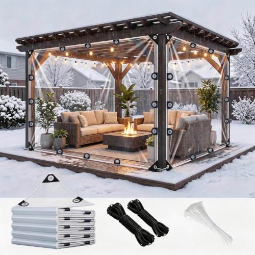 Small Clear Tarps Heavy Duty Waterproof Vinyl Tarp with Grommets 4x6ft - image 1