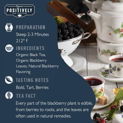 Image of Organic Positively Tea Company, Blackberry Black Tea, Loose Leaf, 4 Ounce