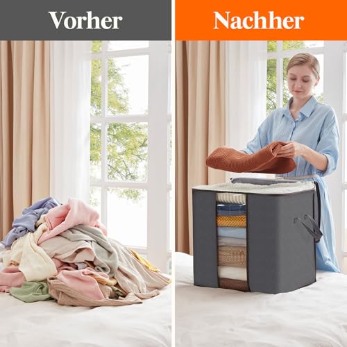 Lifewit 3 Stück 100L Aufbewahrungstasche, Faltbare Umzugskartons mit Verstärkt Griff… – Ansicht 5