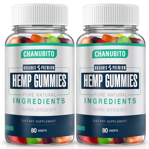 Hemp Gummies High Potency Organic Hemp Supplement Extra Strengthen with Pure Hemp Oil Extract, Vegan Edible Hemp Supplement, Non-GMO, Low Sugar, Made in US, 2 Packs