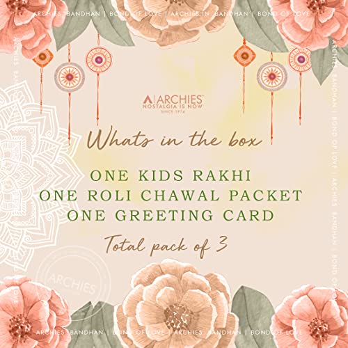 Image of ARCHIES Rakhi Collection For Rakshabandhan | Rakhi For Brother | Rakhi for Bhaiya and Bhabhi | Rakhi Combo Gift Hamper (CHERISHED-KIDS STYLE RAKHI COMBO)