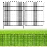 5 Panels No Dig Decorative Garden Fence for Yard, 32 in(H) X 11.8 ft(L) Animal Barrier Fencing for Outdoor Dog, Metal Portable Garden Fences for Borders, Pets, Landscape, Temporary Fence