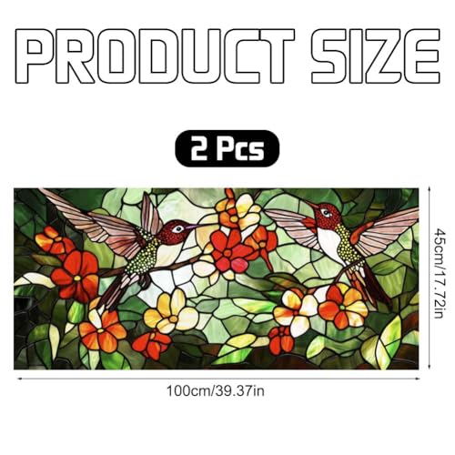Película para ventana adhesiva floral 2 piezas miniatura 2