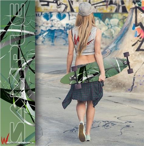 Airy - Decal Style Vinyl Wrap Skin fits Longboard Skateboards up to 10