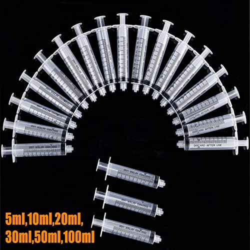 2 Pack 100Ml Plastic Syringe Luer Lock With Measurement No Needle For Scientific Labs Liquid Measuring #TOP3