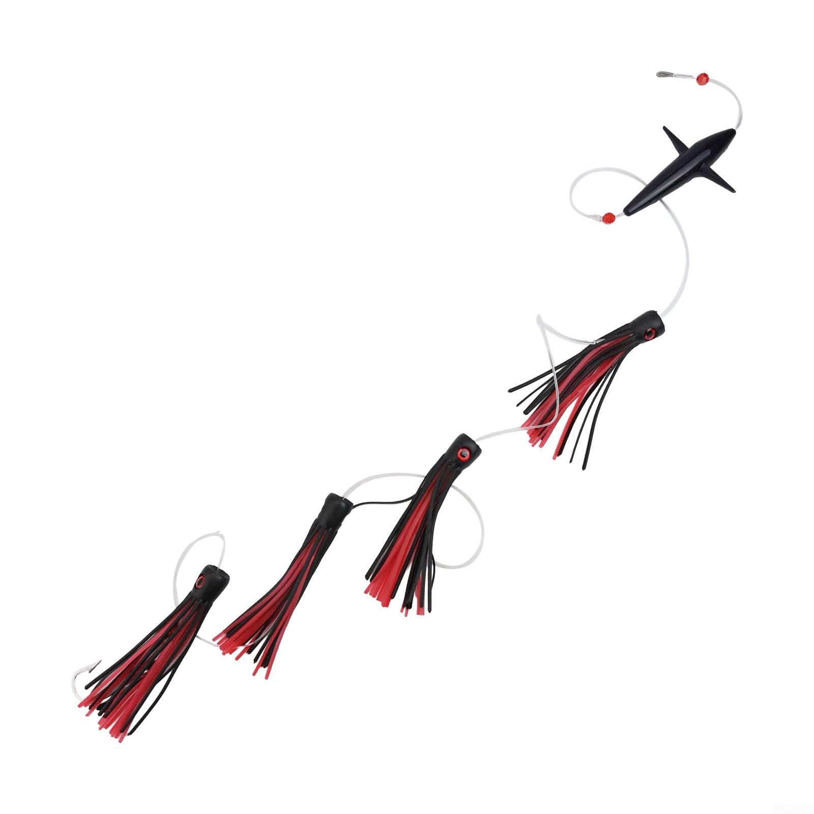 Fishing Rigged Feather Rig Bird Trolling Lure with Squid Tuna Daisy Chain for Effective Trolling of Tuna and Other For Big Game Species (C3)
