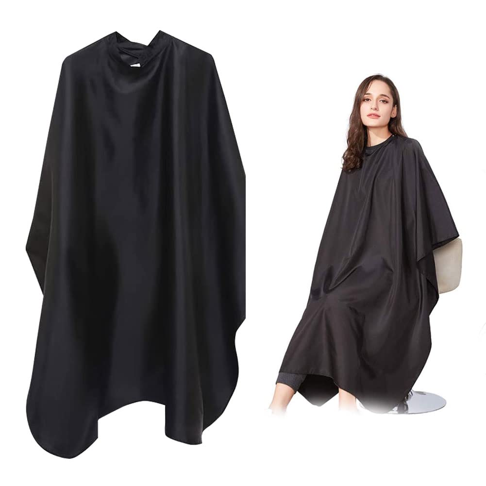 Capa de Peluqueria,Capa Ajustable Profesional del Salon,2pc Capas de Corte Peluqueria Para Peinado,Cortes y Colores,Capas Para Peluqueria, Negro Capa Peluqueria, Capas de Corte Peluqueria Impermeable