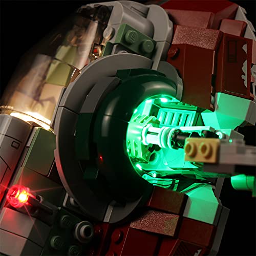 cooldac LED-Licht-Set für Lego Star Wars Boba Fett Raumschiff, Licht-Set kompatibel mit Lego 75312 Bausteinmodell, USB… – Bild 6