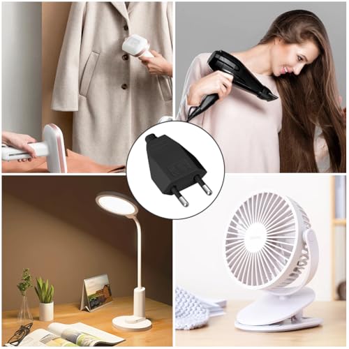 Miniatura 7 de Axfee Clavija Enchufe Macho Plano, 4 Piezas 250v 2.5a Enchufe Europeo Plano Clavija Plana, Enchu-Fe Pla-No Clavija Ench-Ufe Macho Bipolar, Con Destornillador, Para Cable De Alimentación, Negro