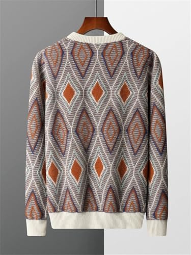 Men Crew Neck Cashmere Sweater Fall Winter Soft Warm Pullover Casual Travel Contrasting Colors Jumpers3