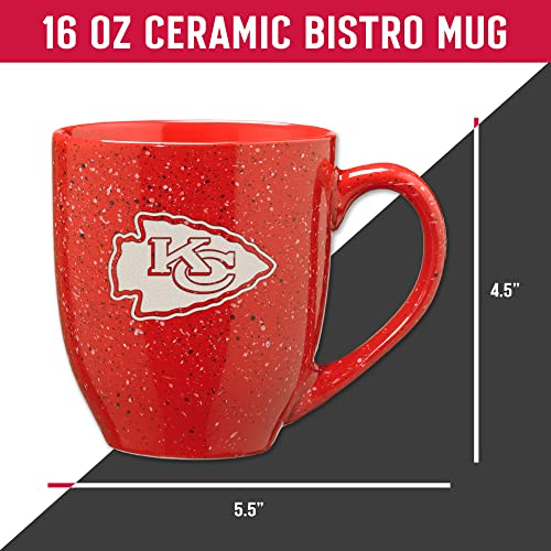 Image of Rico Industries NFL Football 16 oz Team Color Laser Engraved Speckled Ceramic Coffee Mug