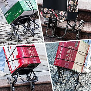 Einkaufstrolley Treppensteiger, Einkaufswagen kaufstrolleyn Klappbar mit Abnehmbarer Oxford-Tasche Einkaufshilfe mit… – Bild 8
