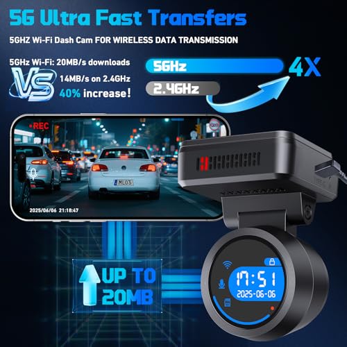 Image of Dash Cam Front 4K Dash Camera for Cars Built-in WiFi /APP Control Dashcams for Cars, 1.2 inch IPS Touch Screen Dash Cam with Free 32GB Card,170Wide Angle, G-Sensor, Night Vision, 24H Parking Mode Dashcam