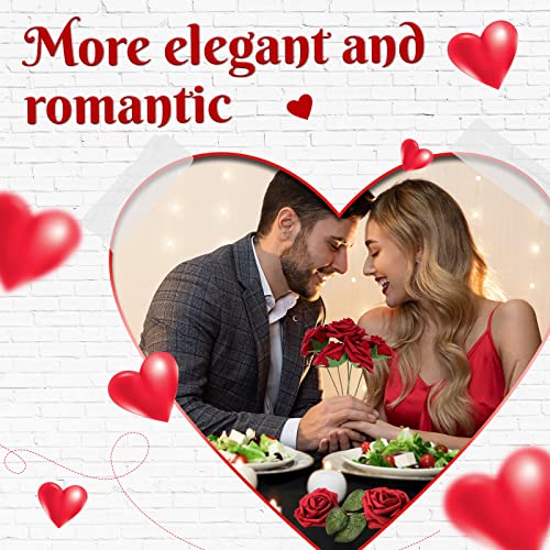 150 Pieces Artificial Red Roses Bulks Fake Roses Flowers For Diy Wedding Bouquets Valentine's Day Party Holiday Baby Shower Home Decorations (Wine Red) #TOP2