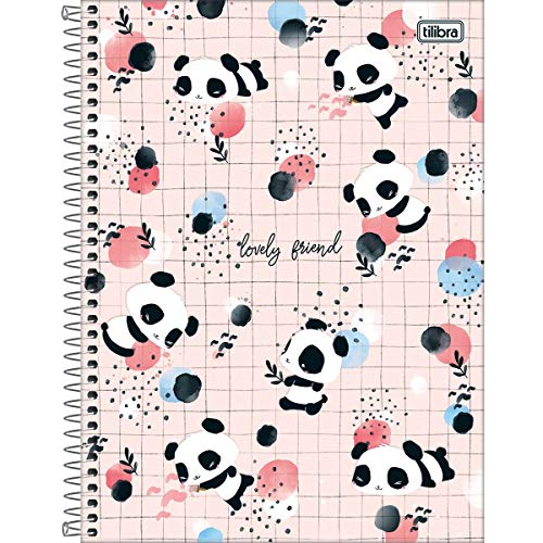 Caderno de 10 Matérias Capa Dura, Pacote com 4 Cadernos, Lovely, Estampas Sortidas, 160 Folhas, Tili